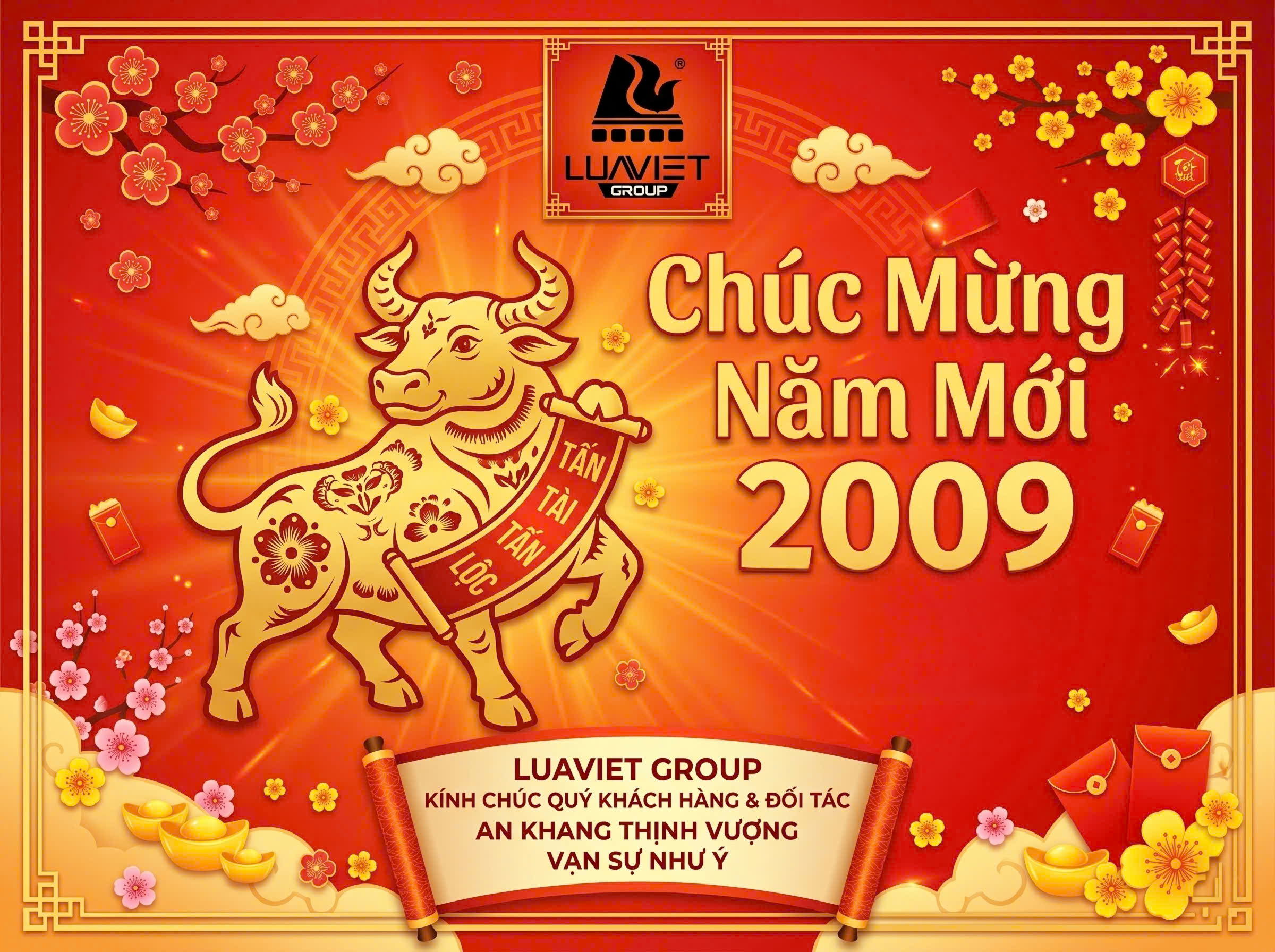Thư cảm ơn và chúc mừng năm mới 2009